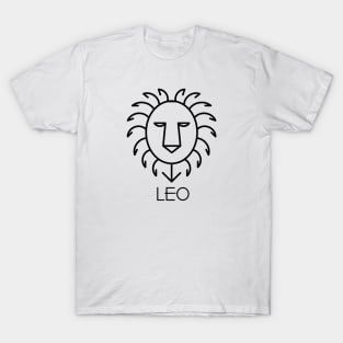 Leo Doodle Line Art T-Shirt